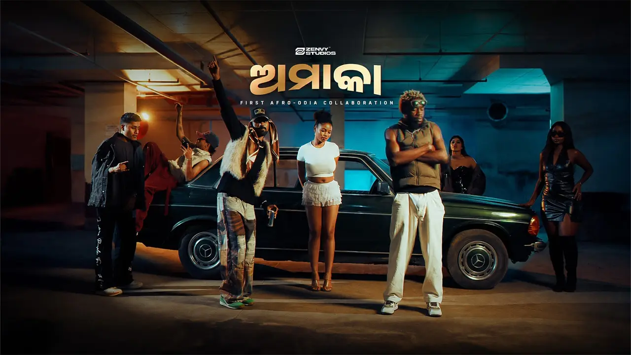 AMAKA — the full cast in front of the Mercedes, first Afro-Odia collaboration